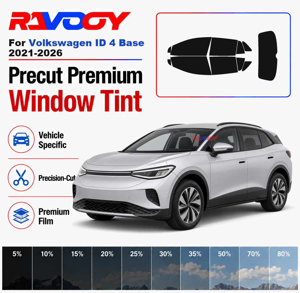 Privacy Screen Protector - Premium Vorgeschnittenes Fensterfolien-Set für Vorder- und