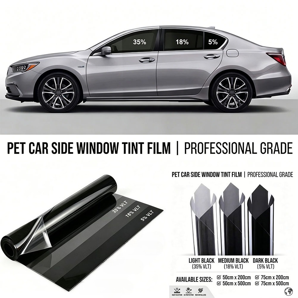 Glass Protector Auto - 2m/5m 5/18/35 Prozent VLT Auto-Fenster-Sichtschutzfolie Auto-Vinyl