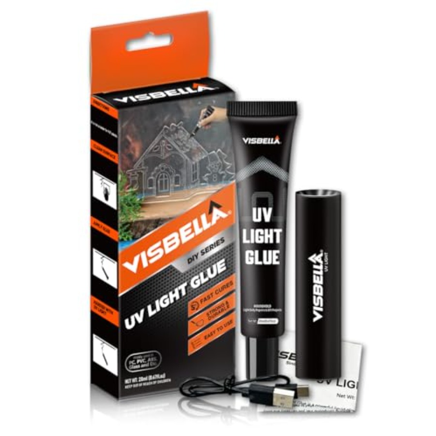 Liquid Uv Glue Kit - UV-Licht-Klebstoff-Set mit Lampe, Flüssiger Aushärtender Klebstoff
