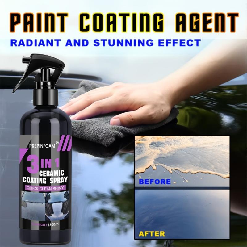 Nano Liquid Coating - 3-in-1 Auto-Keramik-Flüssigbeschichtungsspray, Nano-Kristall-Hydrophobfolie für die Autoaufbereitung,