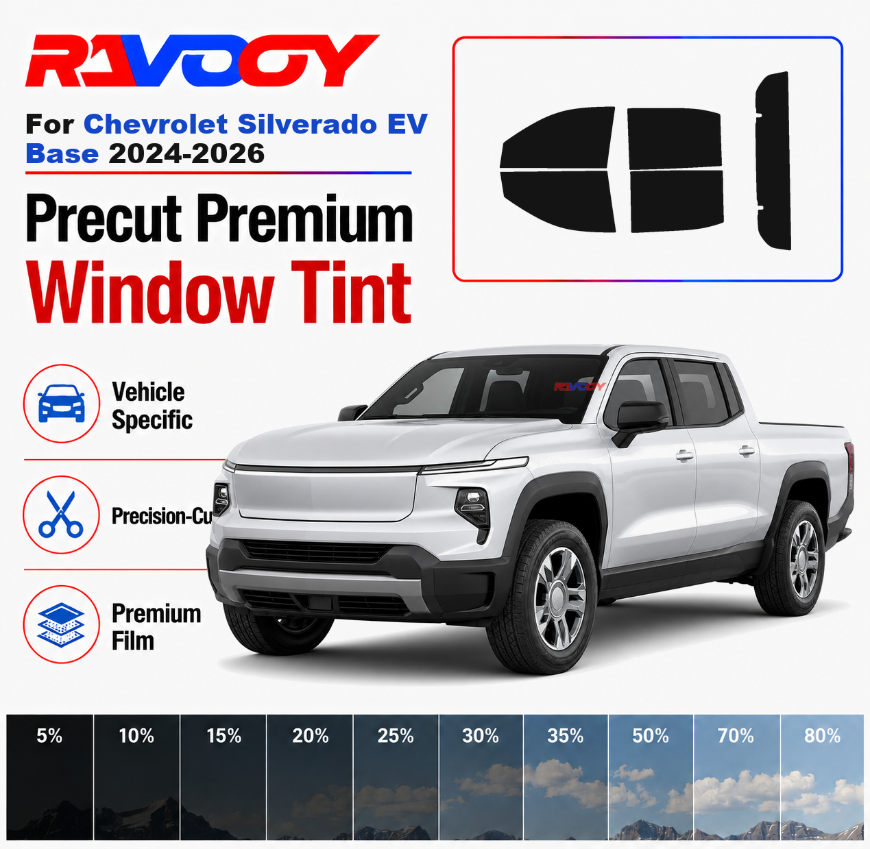 Privacy Screen Protector - Premium Vorgefertigtes Fensterfolien-Set für Vorder- und