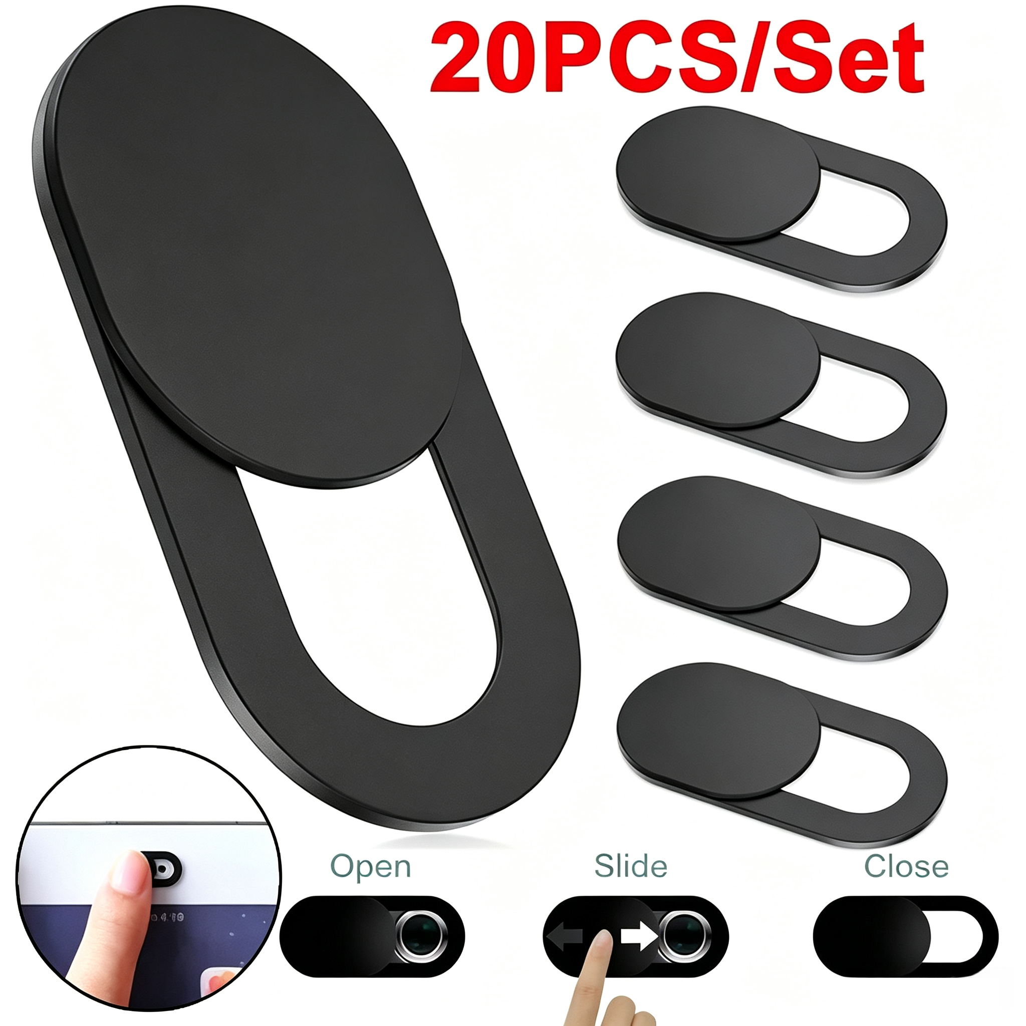 Camera Lens Protector - Webcam-Datenschutzabdeckung, 5/10/20 Stück, ultradünner Schiebe-Kameraaufkleber aus