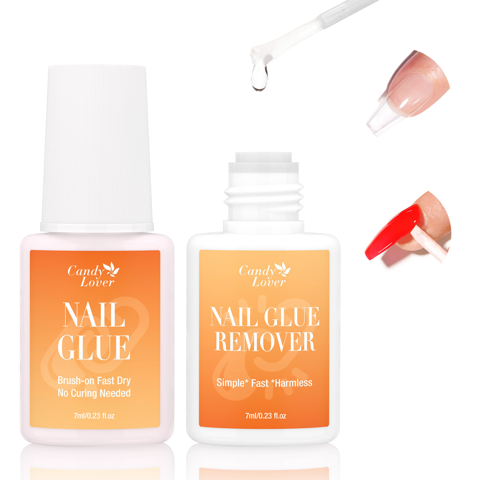 Liquid Uv Glue Kit - Superstarkes Nagelkleber-Entferner-Set ohne UV-Licht, Acryl-Nagel-Debonder-Flüssigkeit zum