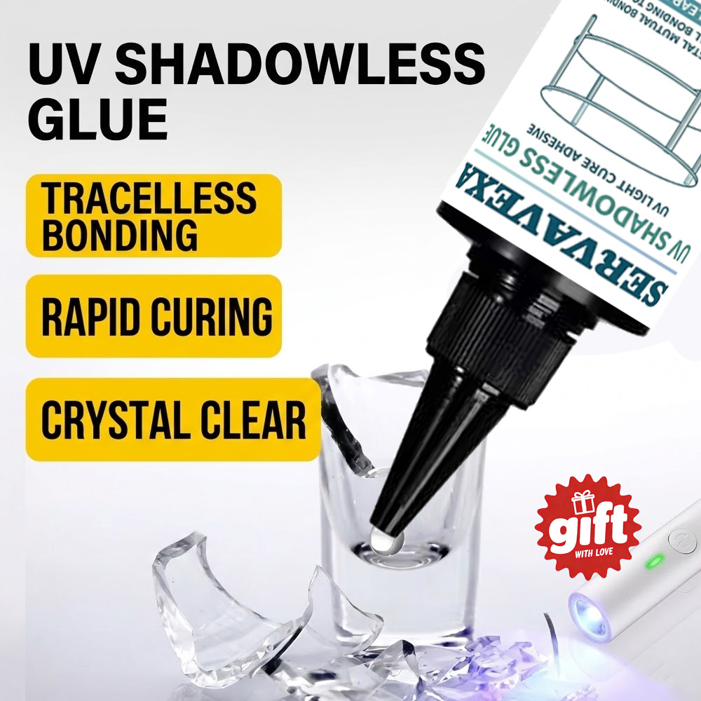 Liquid Uv Glue Kit - SERVAVEXA 110ml UV-Licht-Härtungs-Klebeset mit Lampe, Klarer