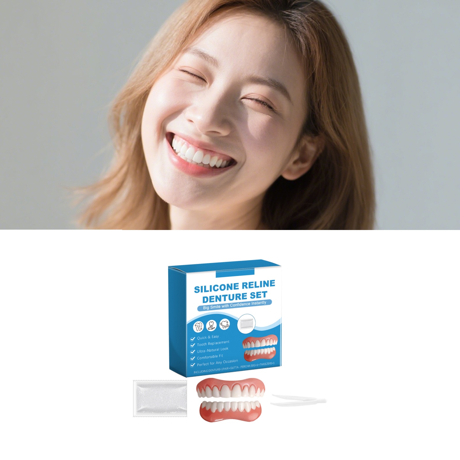 Zahnprothesen-Komplettset für  – Full Cover Adhesive Bewertung und Preis