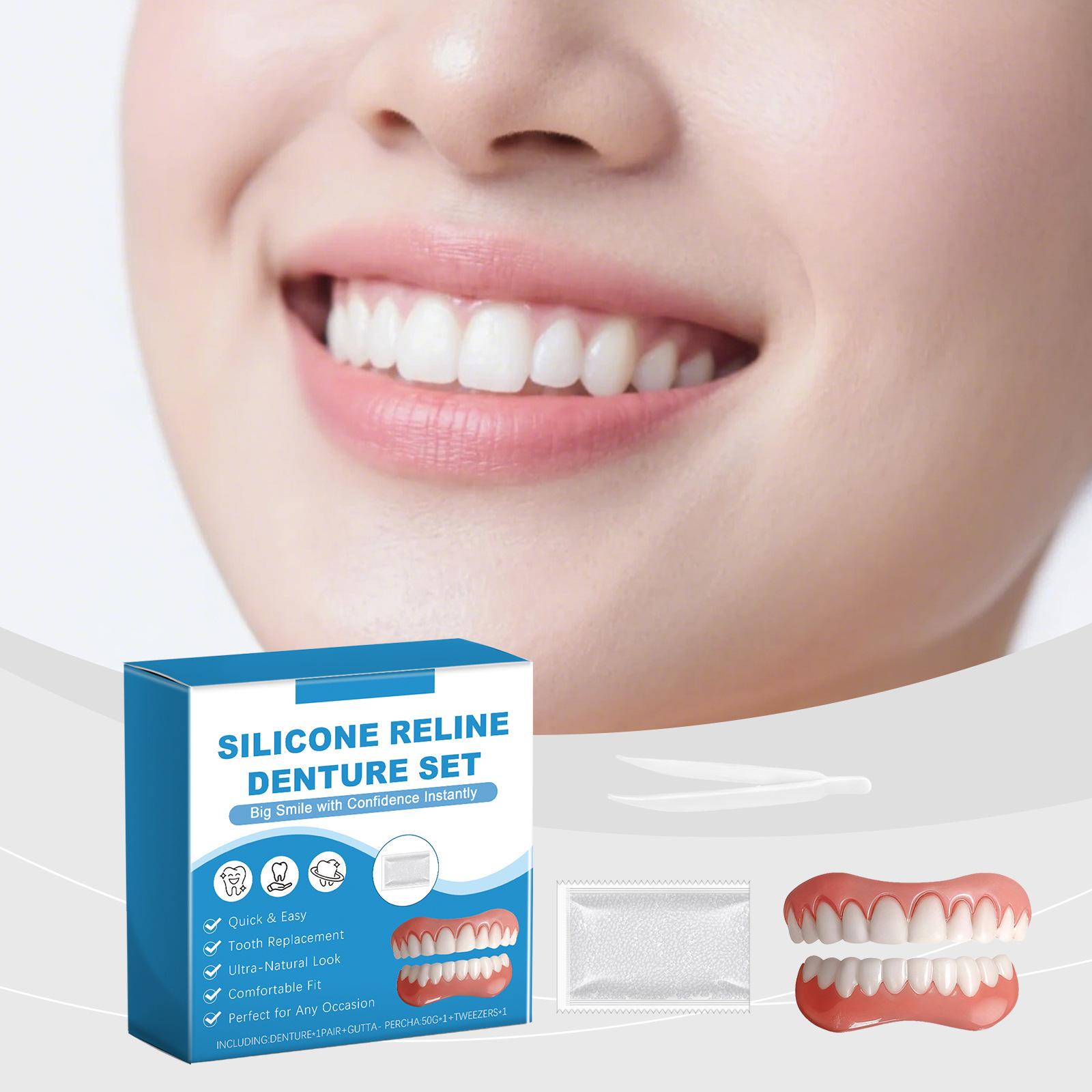 Zahnprothesen-Komplettset für  – Full Cover Adhesive Bewertung und Preis
