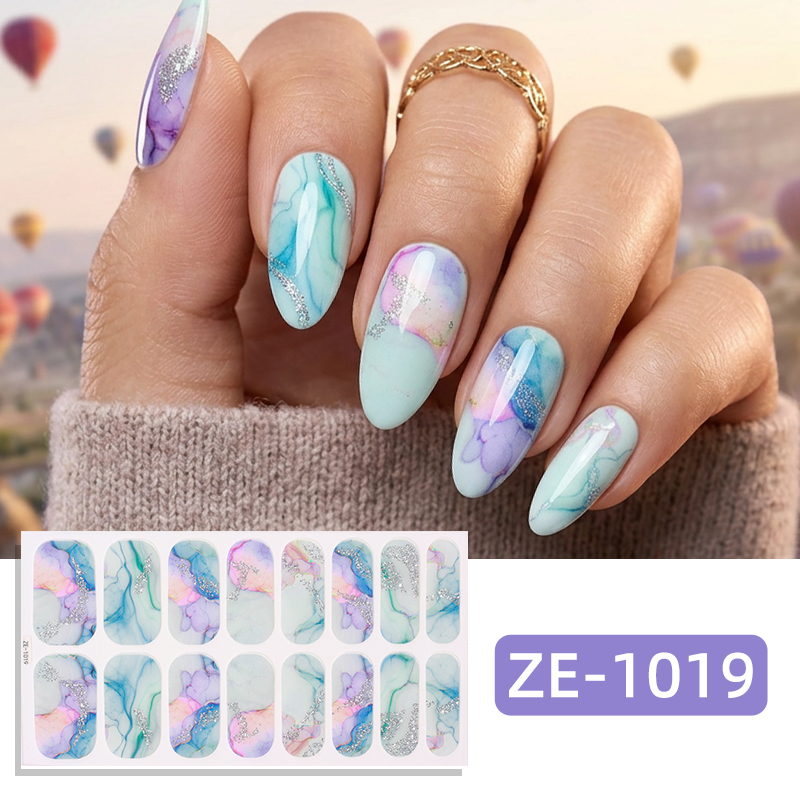 16 Glitzer-Marmor-Nagelaufkleb – Full Cover Adhesive Bewertung und Preis